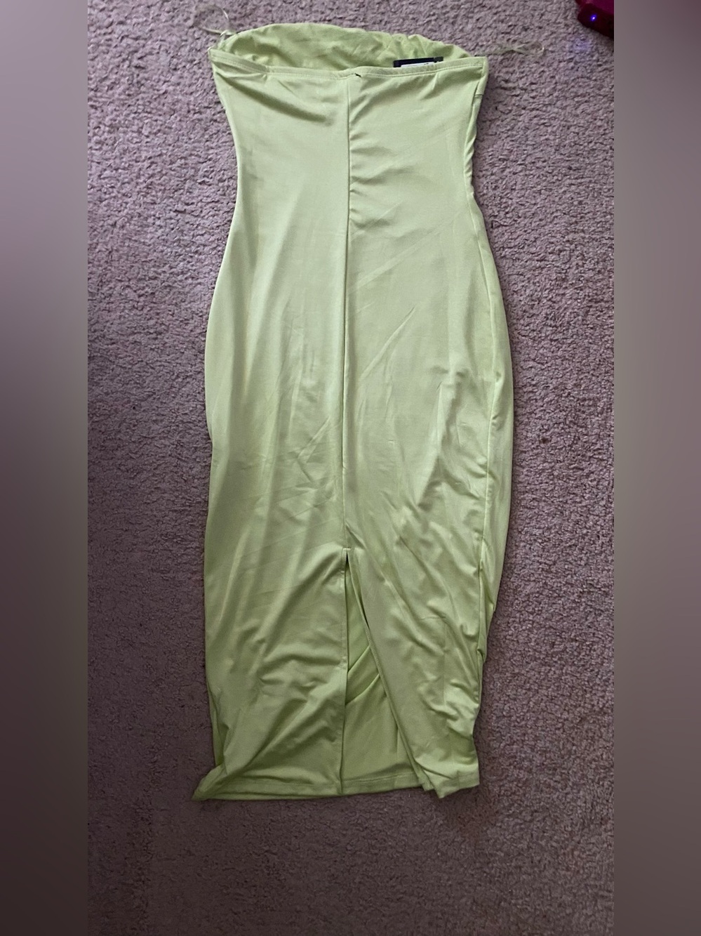 Express Strapless Midi Dress in Light Green - Picture 3 of 5